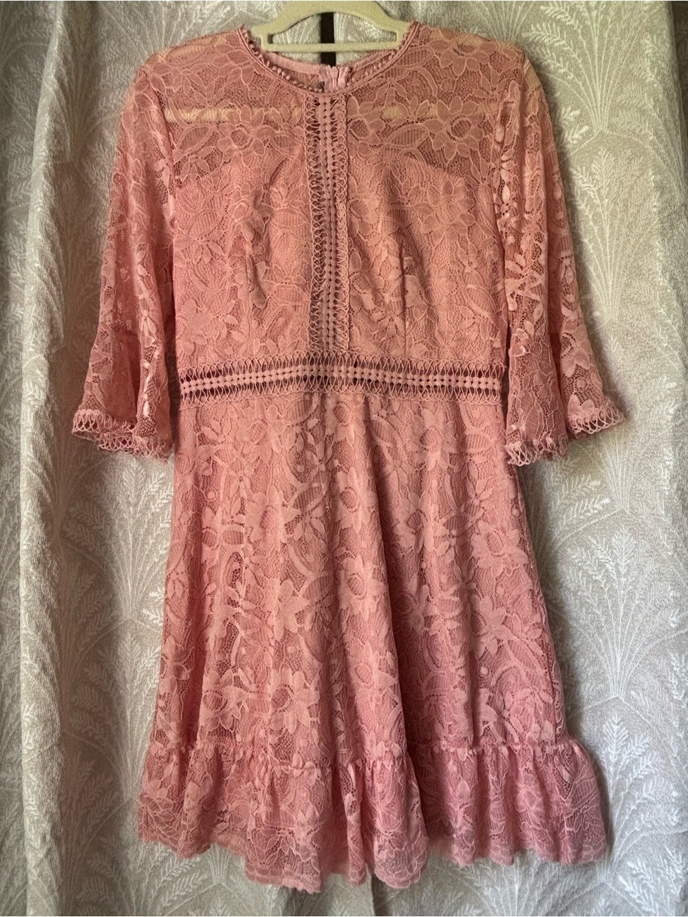 SHEIN Dusty Rose Lace Mini Dress